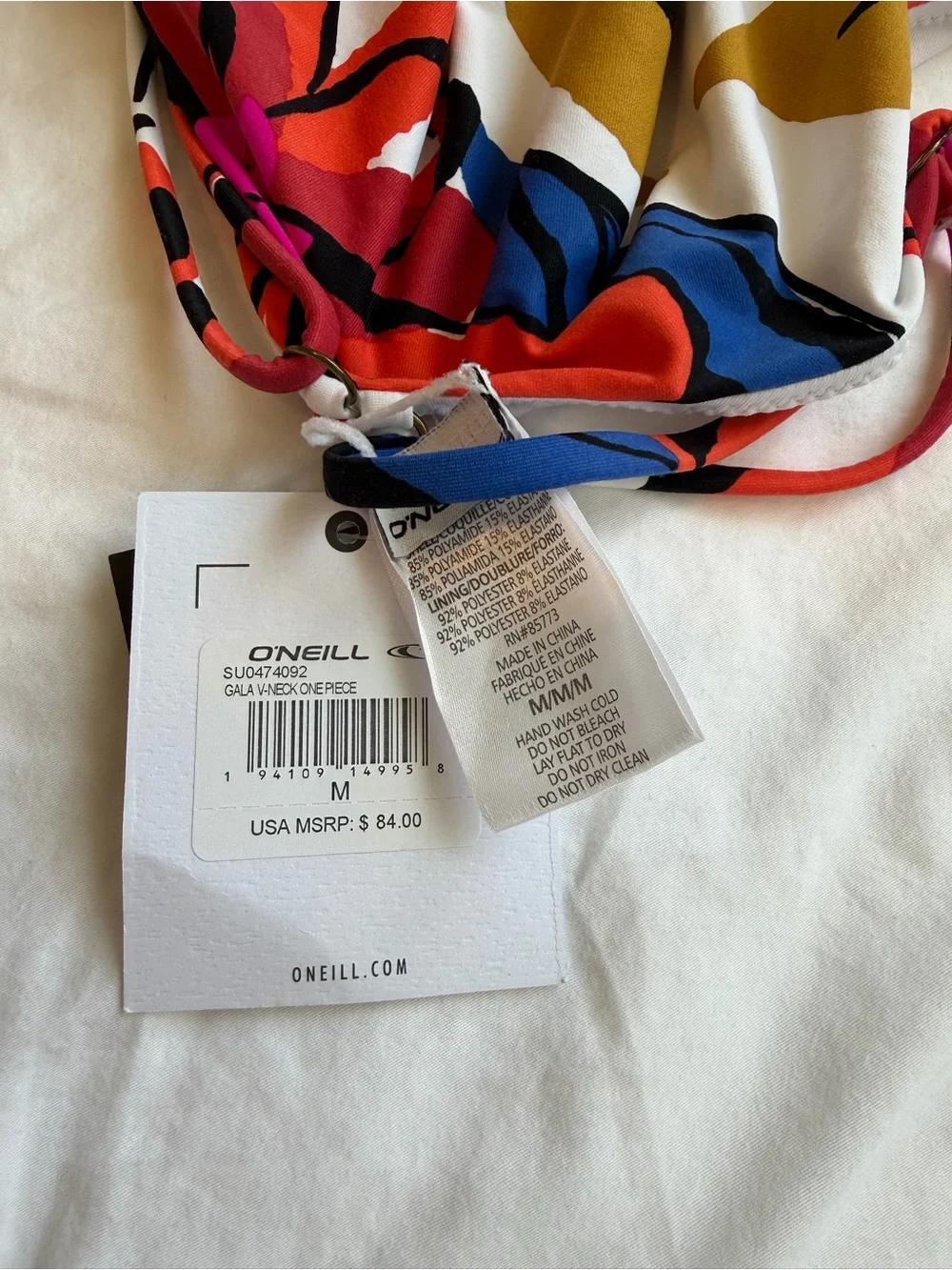O’neill Floral Tie-Waist One-Piece Swimsuit - White Multi